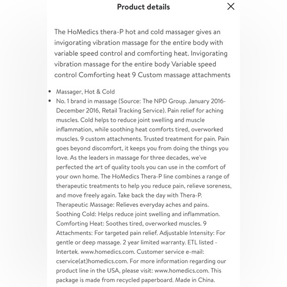 Thera-P Hot & Cold Massager Homedics - Picture 6 of 6